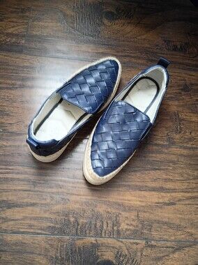 Franco Sarto Navy Woven Slip-On Espadrilles